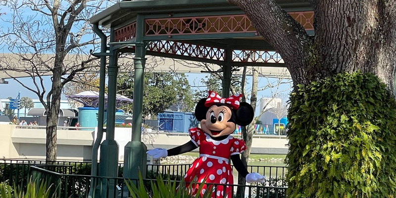 Meet Minnie Mouse near World Showcase Plaza